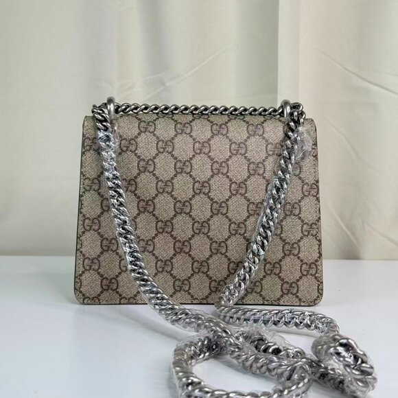 Gucci GG Logo Supreme Small Dionysus Shoulder Bag Crossbody with Red Interior - Picture 3 of 8